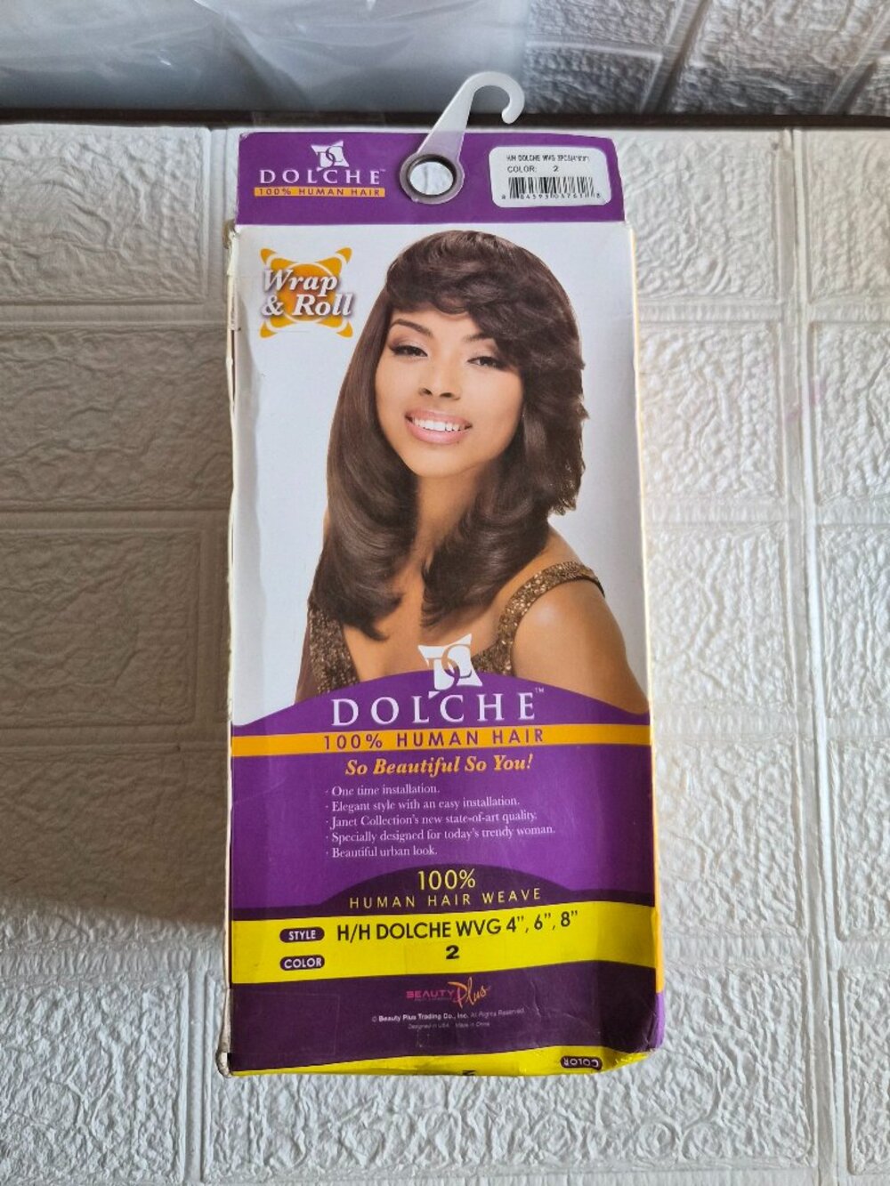 Janet Collection Dolche 100% Human Hair Weave Wrap and Roll Color 2 New in Box